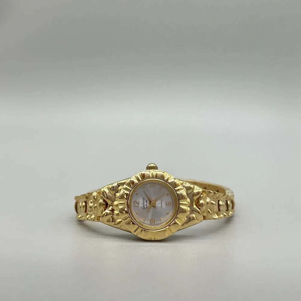 Vtg Elgin Galaxy Womens Watch 19mm Silver Gold Tone Bracelet New Battery 7.5